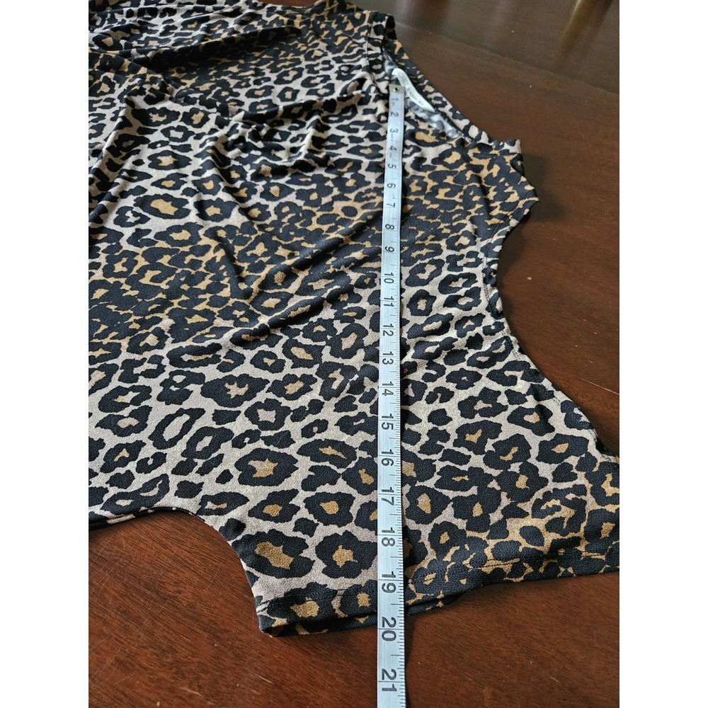 Rachel Roy Womens Top 2X Cheetah Animal Print Dolman Split Sleeve EUC - Picture 13 of 14